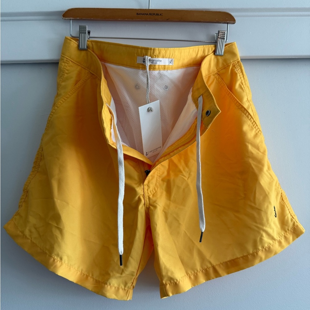 Vibrant Yellow Quick-Dry Board Shorts for Swimming